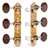 Sloane Classical Guitar Tuners with Snakewood Knobs and Leaf Baseplates