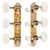 Sloane Classical Guitar Tuners with Ivoroid Knobs and Leaf Baseplates, Bright Brass, White Rollers