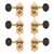 Waverly Guitar Tuners with Ebony Knobs for Solid Pegheads, Gold, 3L/3R