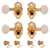 Grover Ukulele Tuning Machines, Gold with white knobs, set of 4