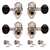 Grover Ukulele Tuning Machines, Nickel with black knobs, set of 4