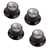 Gibson Accessories Top Hat Knobs with Metal Inserts, Black with silver insert, set of 4
