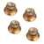 Gibson Accessories Top Hat Knobs with Metal Inserts, Gold with gold insert, set of 4