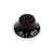 Top Hat Bell Knob, Black, for fine-knurled pot shaft (CTS)