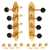 Golden Age F-style Mandolin Tuners, Gold with black knobs