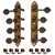 Golden Age F-style Mandolin Tuners, Relic brass with black knobs