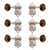 Waverly Guitar Tuners with Dark Tortoise Knobs for Solid Pegheads, Nickel, 3L/3R