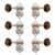 Waverly Guitar Tuners with Dark Tortoise Knobs for Slotted Pegheads, Nickel, 3L/3R