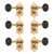 Waverly Guitar Tuners with Ebony Knobs for Slotted Pegheads, Gold, 3L/3R