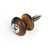 Waverly Guitar Strap Button, Dark tortoise button, chrome screw