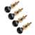 Rickard Cyclone High Ratio Tuning Pegs for Banjo with Black Knobs, Set of 4, Gold