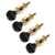 Rickard Cyclone High Ratio Tuning Pegs for Banjo with Ebony Knobs, Set of 4, Gold