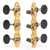 Sloane Classical Guitar Tuners with Ebony Knobs and Deco Baseplates, Bright Brass, Black Rollers