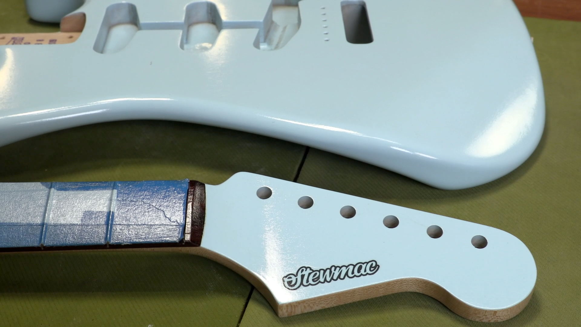 Guitar ready for final wet sanding and buffing