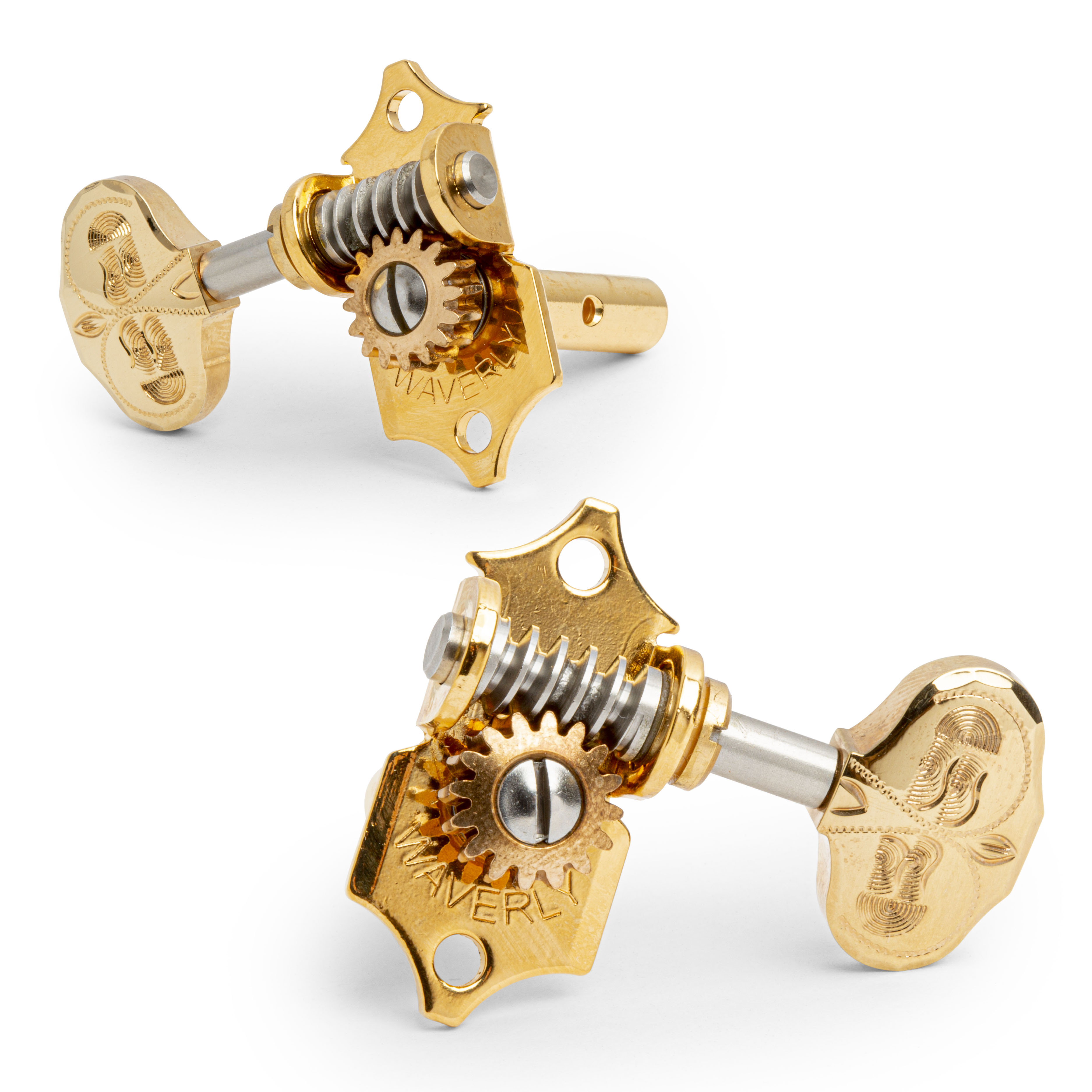 Waverly Guitar Tuners with Engraved Knobs for Slotted Pegheads StewMac