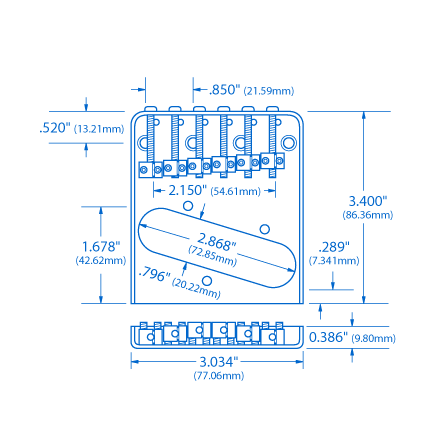 Traditional 6-Saddle Bridge For Telecaster - StewMac