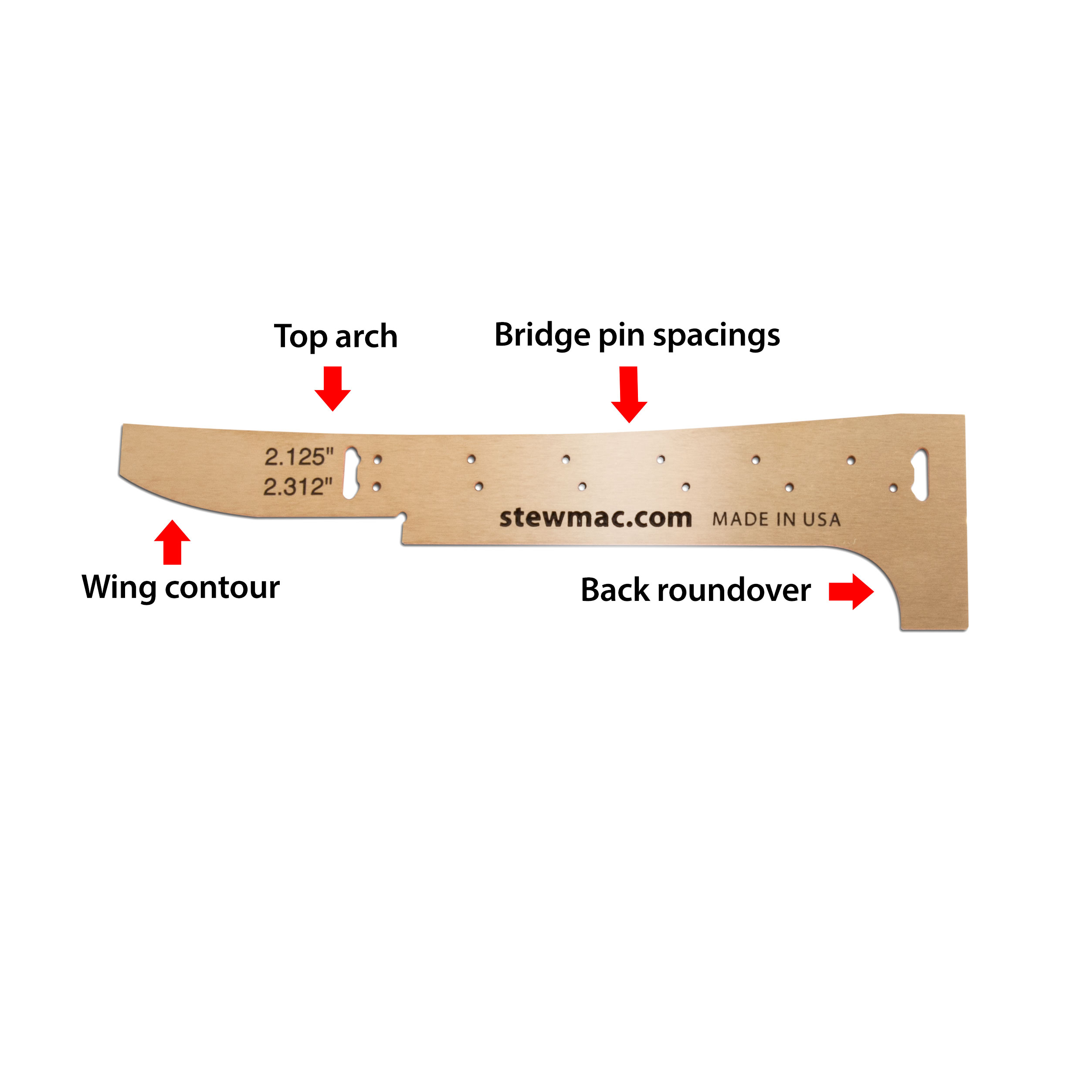 Acoustic Guitar Bridge Template - StewMac