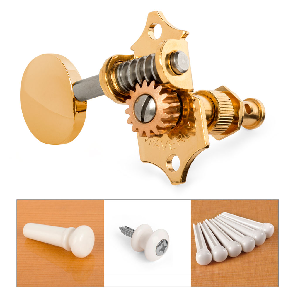Waverly Oval Knob Anniversary Collection with White Pins and Buttons, Gold Set Waverly Oval Knob Anniversary Collection with White Pins and Buttons, Gold Set