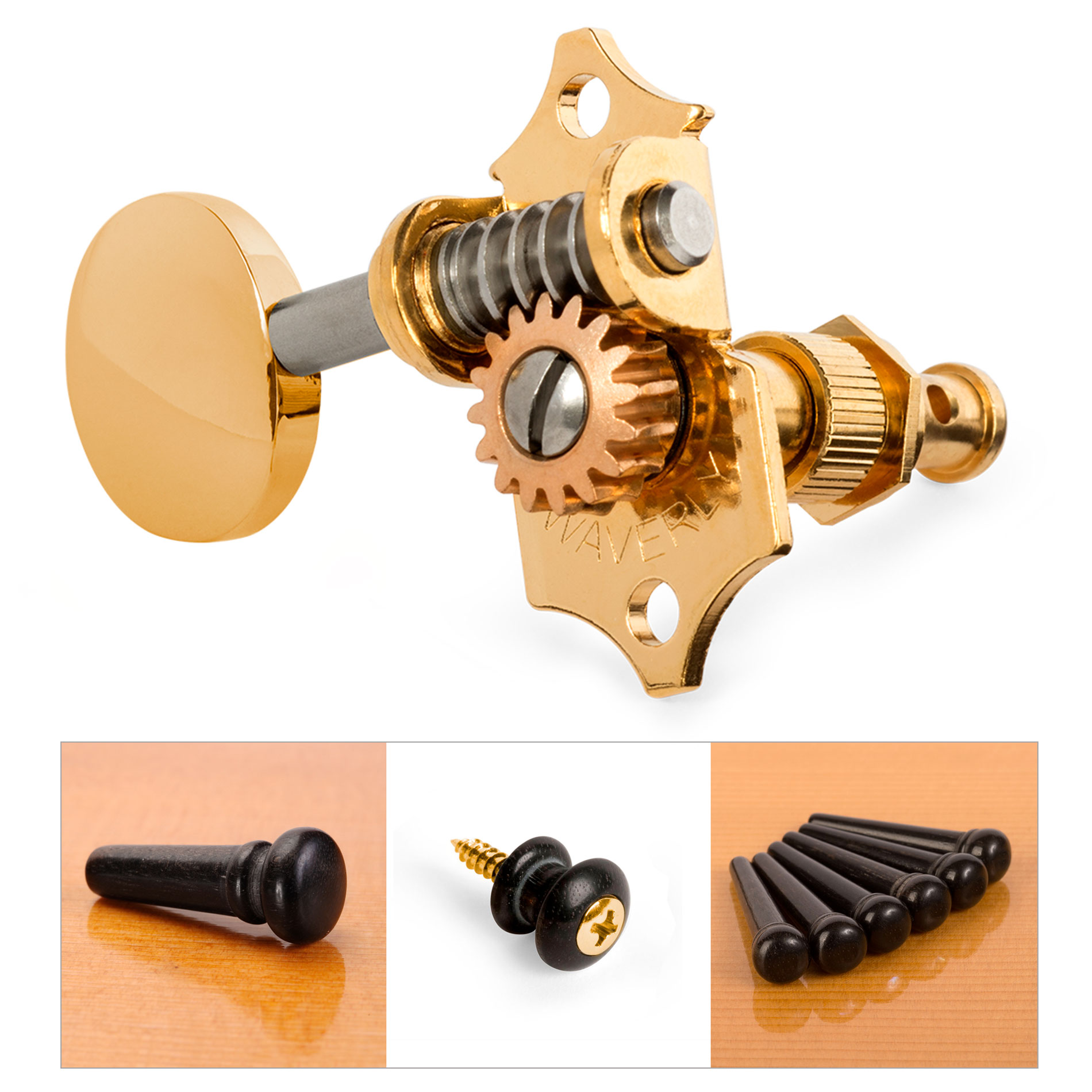 Waverly Oval Knob Anniversary Collection with Ebony Pins and Buttons, Gold Set Waverly Oval Knob Anniversary Collection with Ebony Pins and Buttons, Gold Set