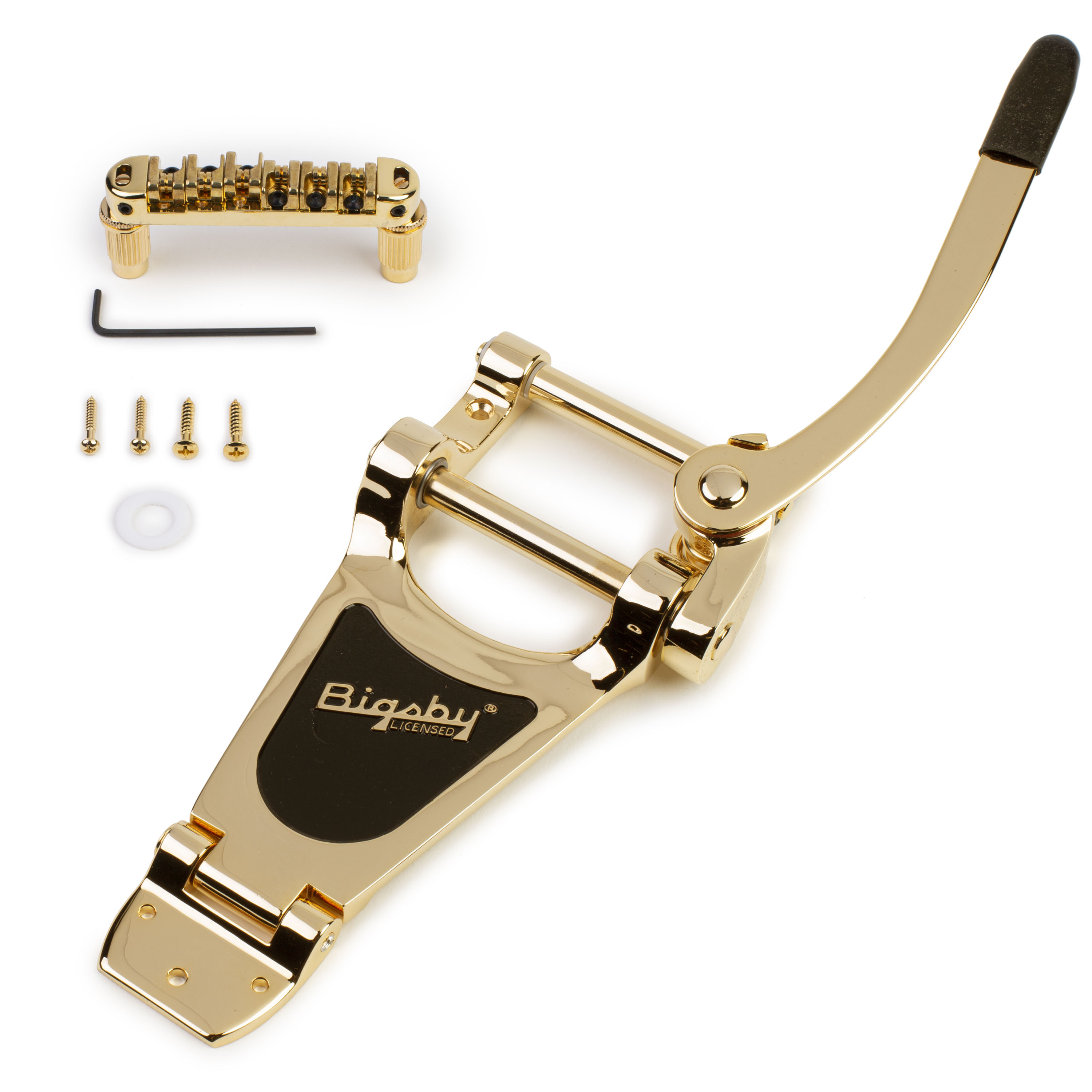 Locking Roller Bridge with Bigsby B70 Vibrato, Gold Locking Roller Bridge with Bigsby B70 Vibrato, Gold