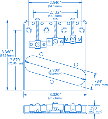 Wilkinson Adjustable Compensated Bridge for Tele - StewMac