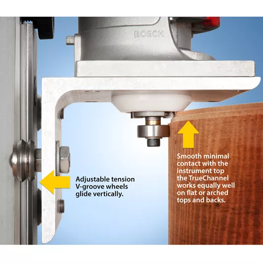 Crowle Bonding Router TrueChannel Binding Router Jig with Guitar Body Cradle - StewMac