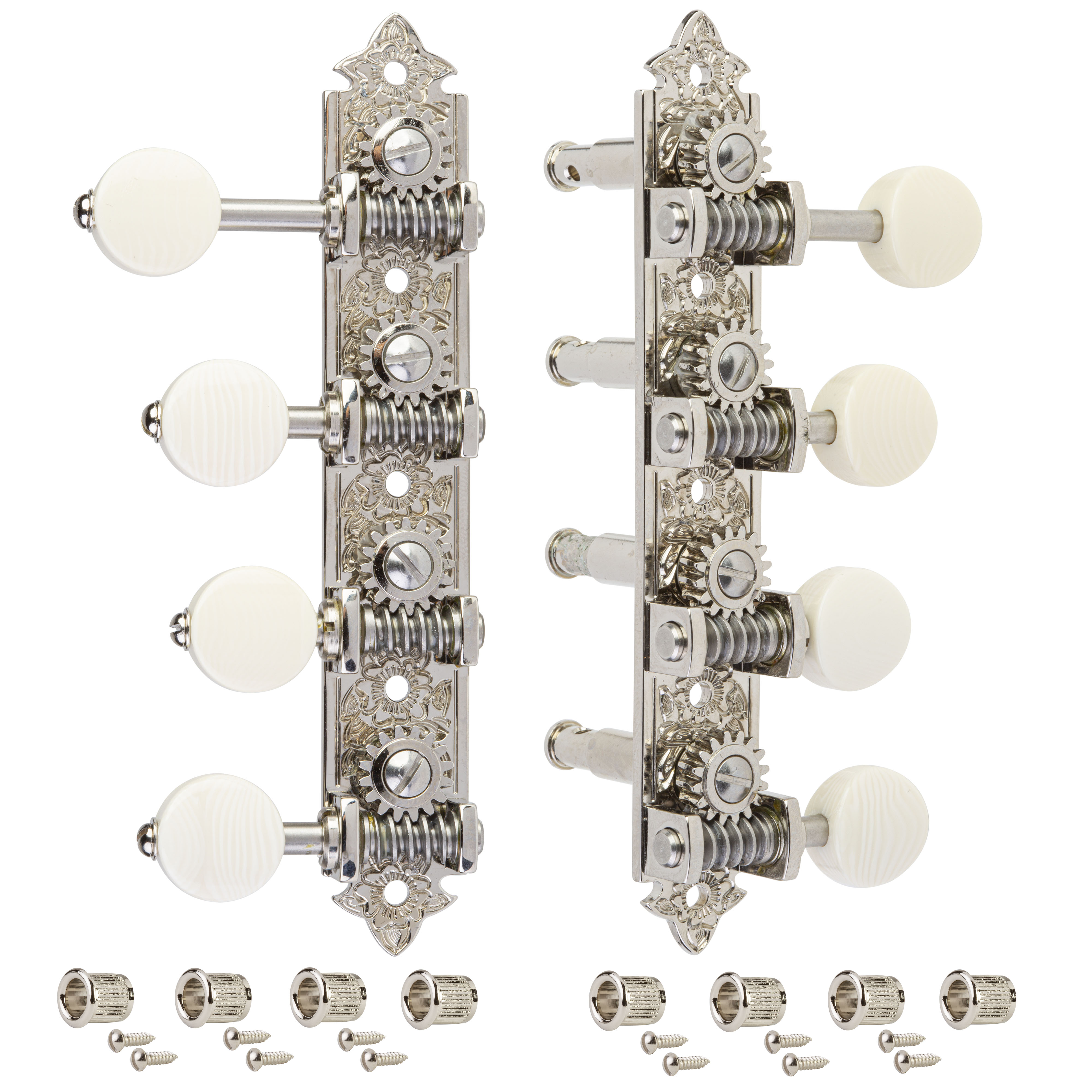 Waverly F-style Mandolin Machines with Ivoroid Knobs, Bright Nickel Waverly F-style Mandolin Machines with Ivoroid Knobs, Bright Nickel