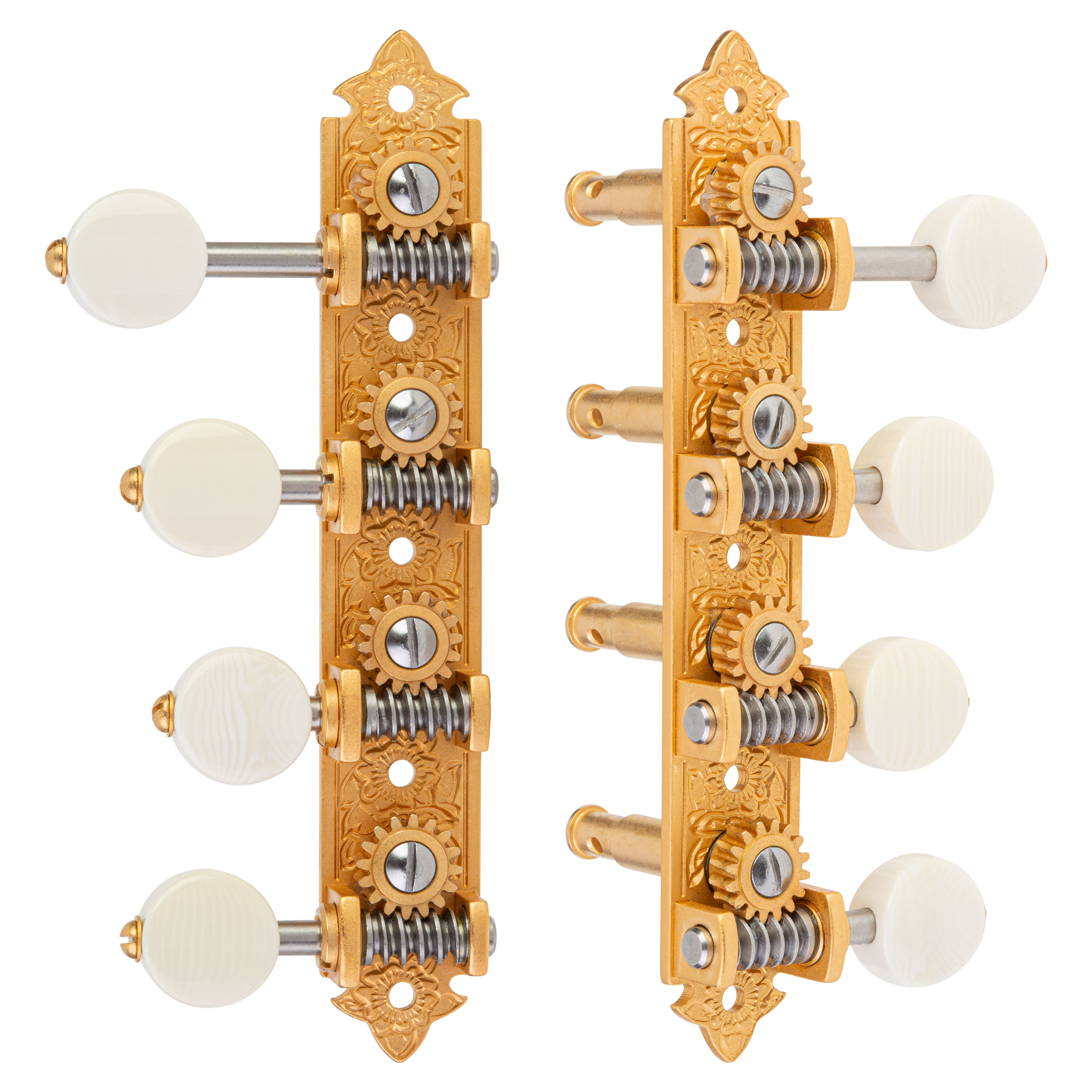 Waverly F-style Mandolin Machines with Ivoroid Knobs, Satin gold Waverly F-style Mandolin Machines with Ivoroid Knobs, Satin gold