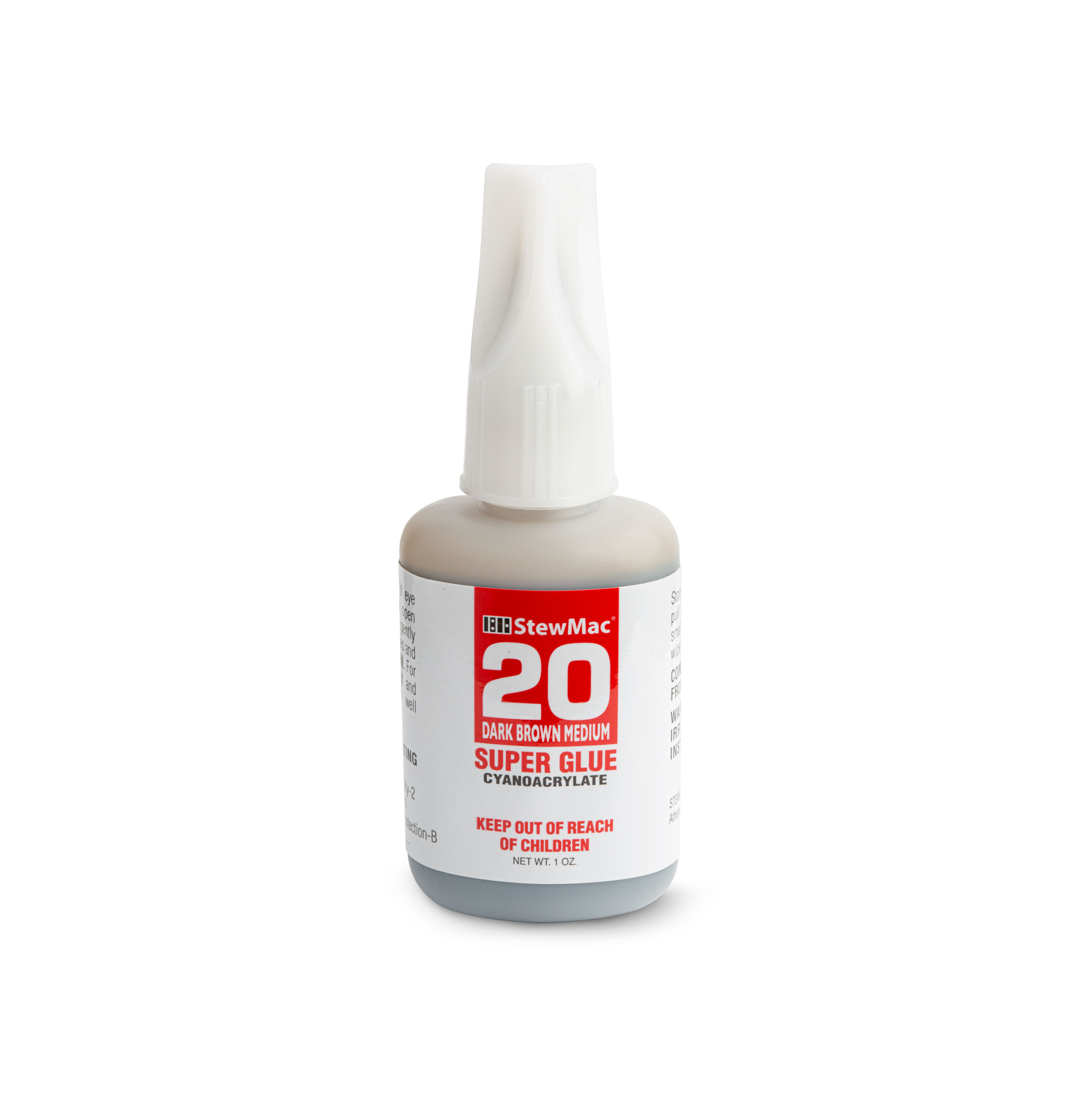 StewMac Tinted Super Glue, Dark Brown, 1 oz. StewMac Tinted Super Glue, Dark Brown, 1 oz.