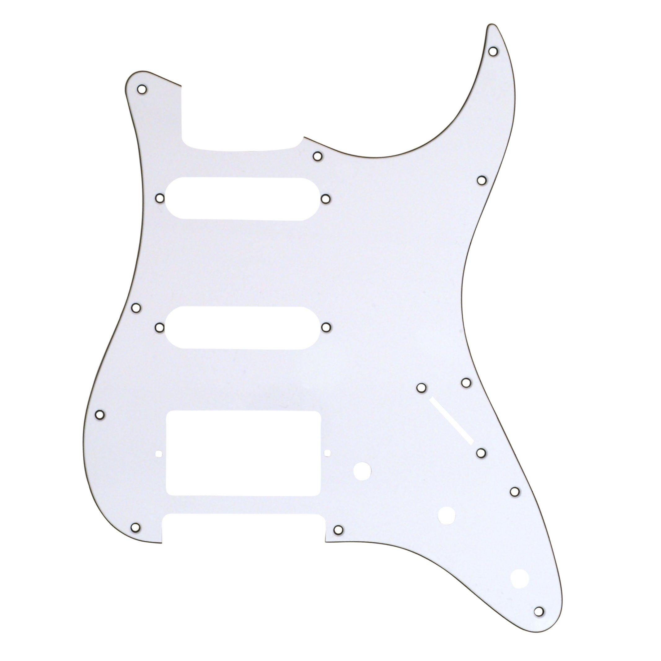 Strat Pickguard with Humbucker, White / black / white Strat Pickguard with Humbucker, White / black / white