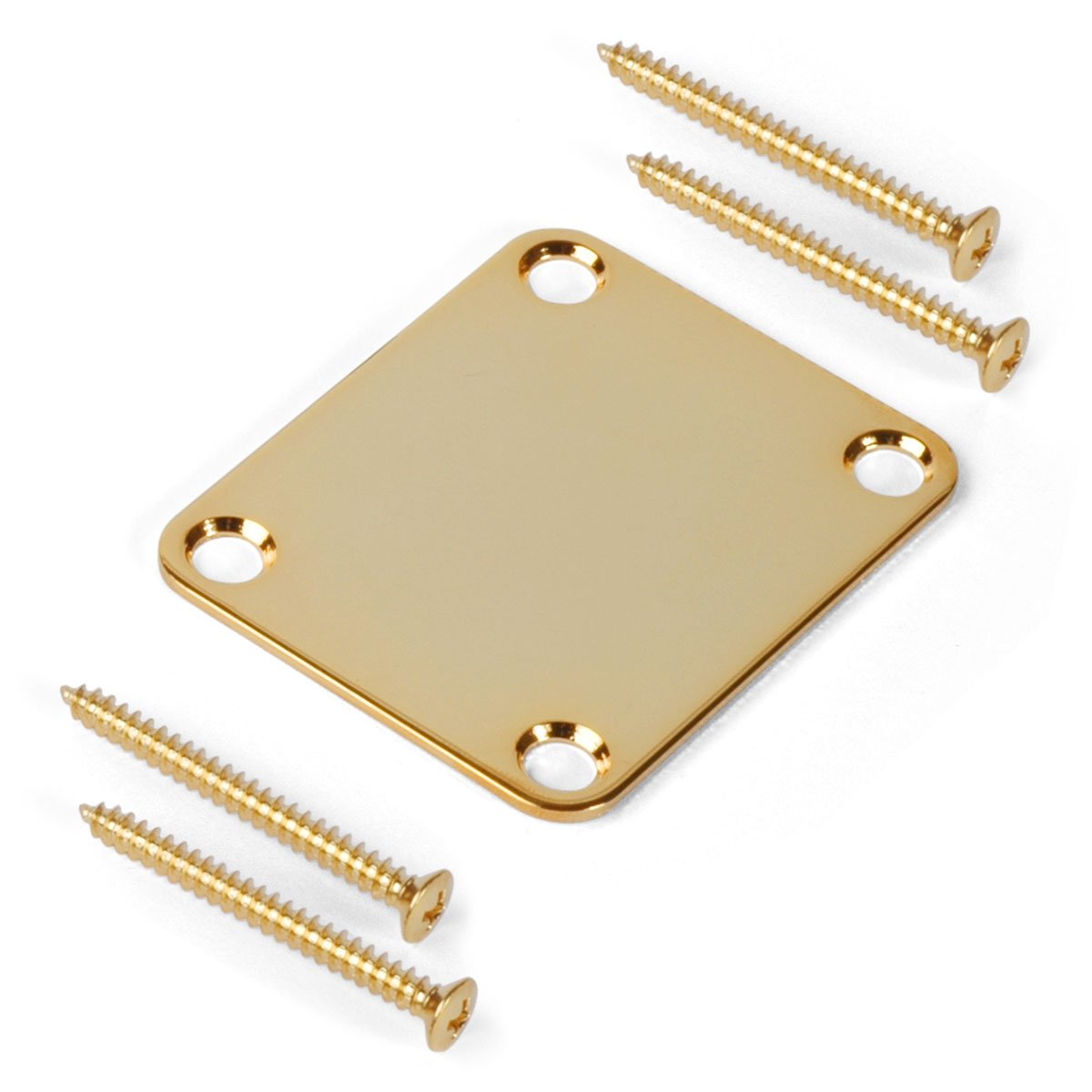 Neck Mounting Plate, Gold, with screws Neck Mounting Plate, Gold, with screws