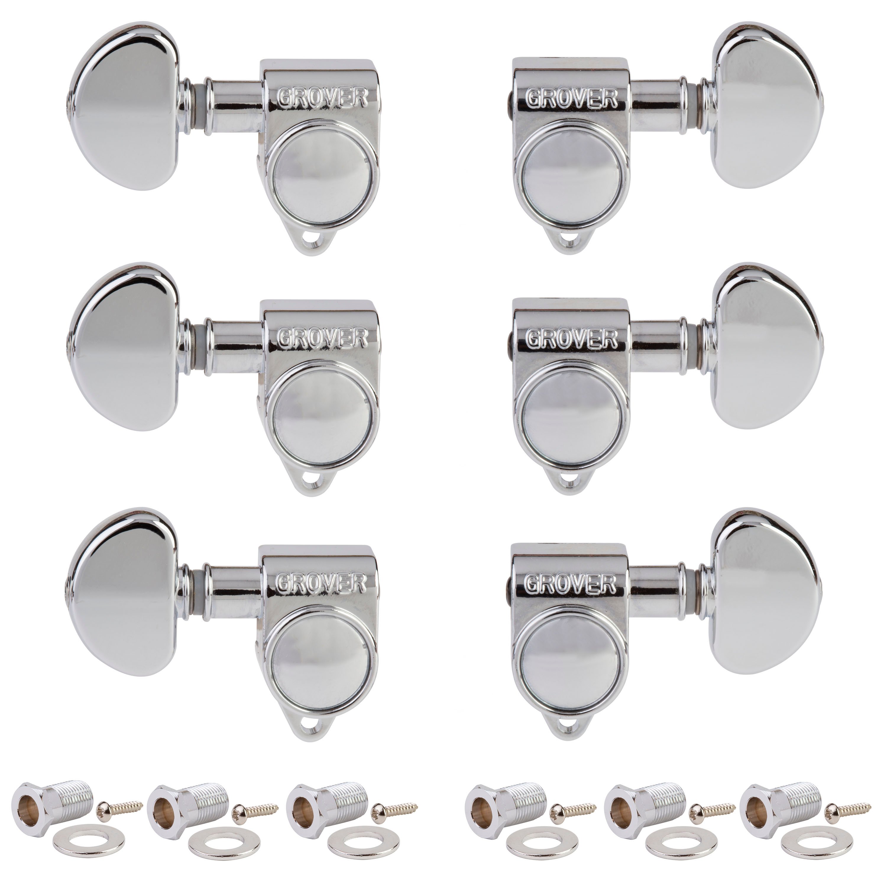 Grover Original Locking Rotomatics (106 Series) 3+3 Tuners, Chrome Grover Original Locking Rotomatics (106 Series) 3+3 Tuners, Chrome