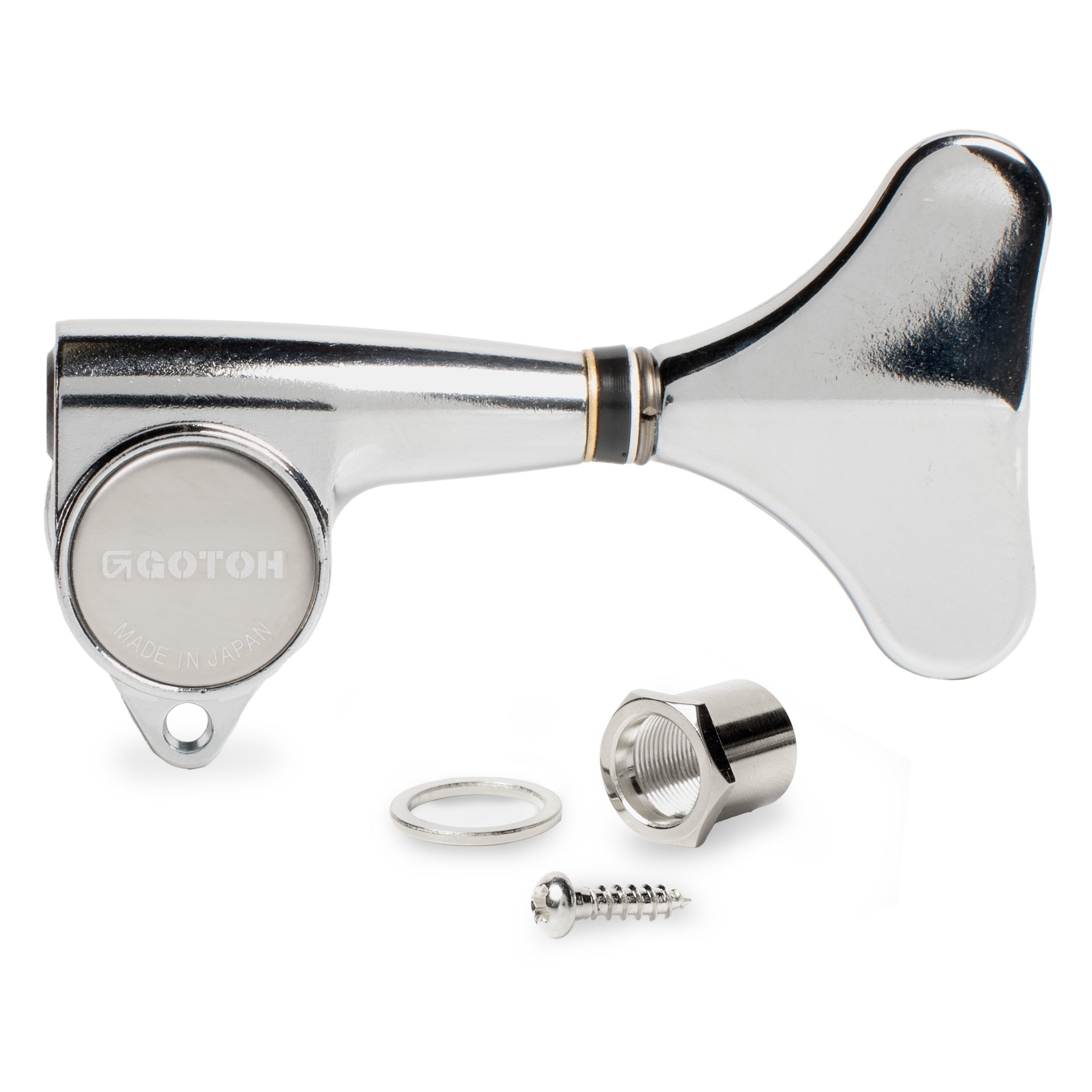 Individual Gotoh Compact Bass Tuner, Chrome, single left tuner Individual Gotoh Compact Bass Tuner, Chrome, single left tuner
