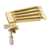 Prucha Clamshell Banjo Tailpiece,  Polished Brass