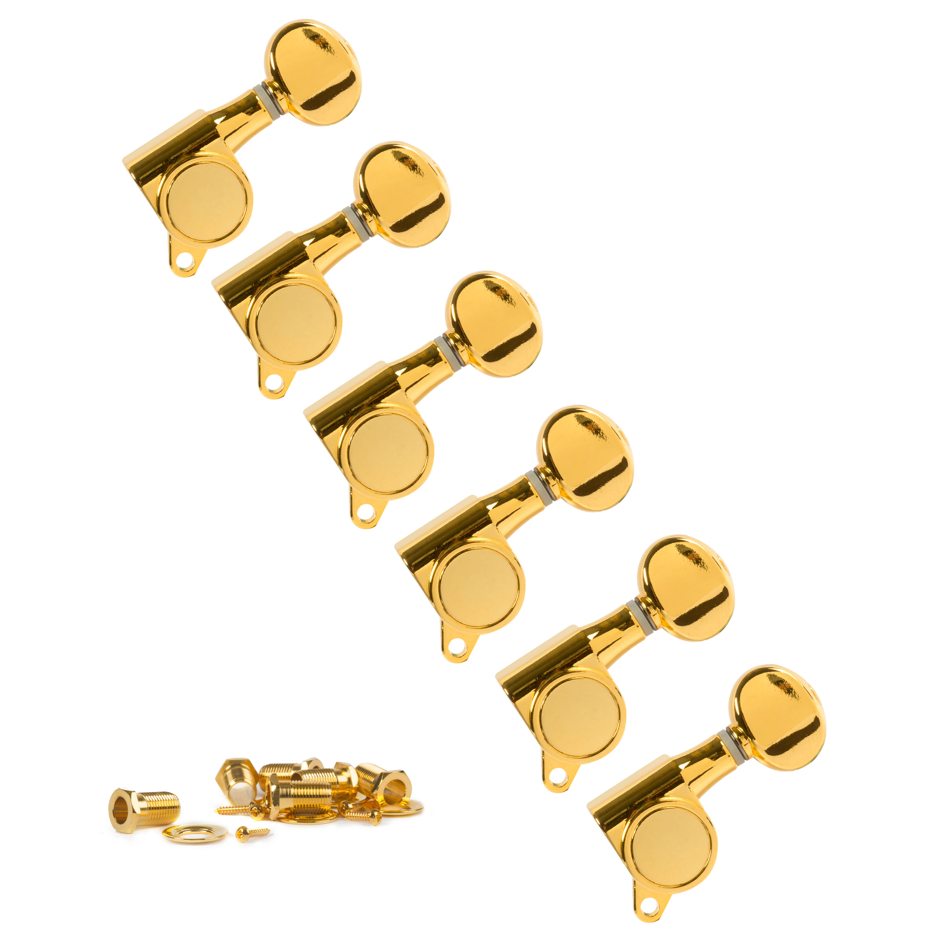 Golden Age Oval Knob 6-In-Line Tuners