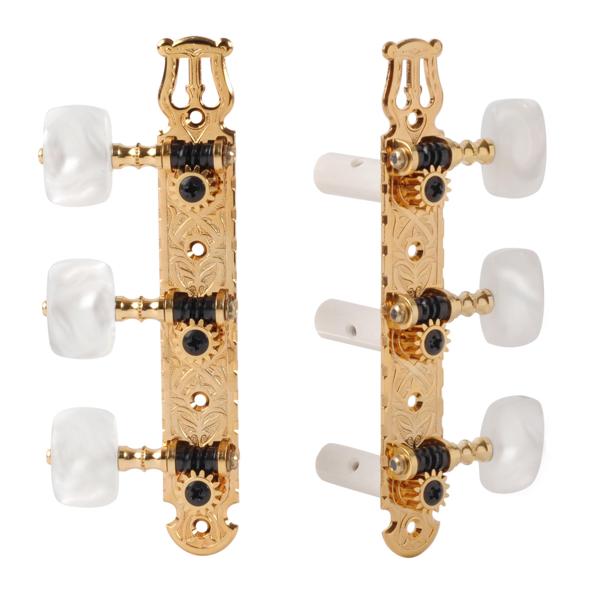 Lyra-style Gotoh Classical Guitar Tuners, Gold, ornate Lyra-style Gotoh Classical Guitar Tuners, Gold, ornate