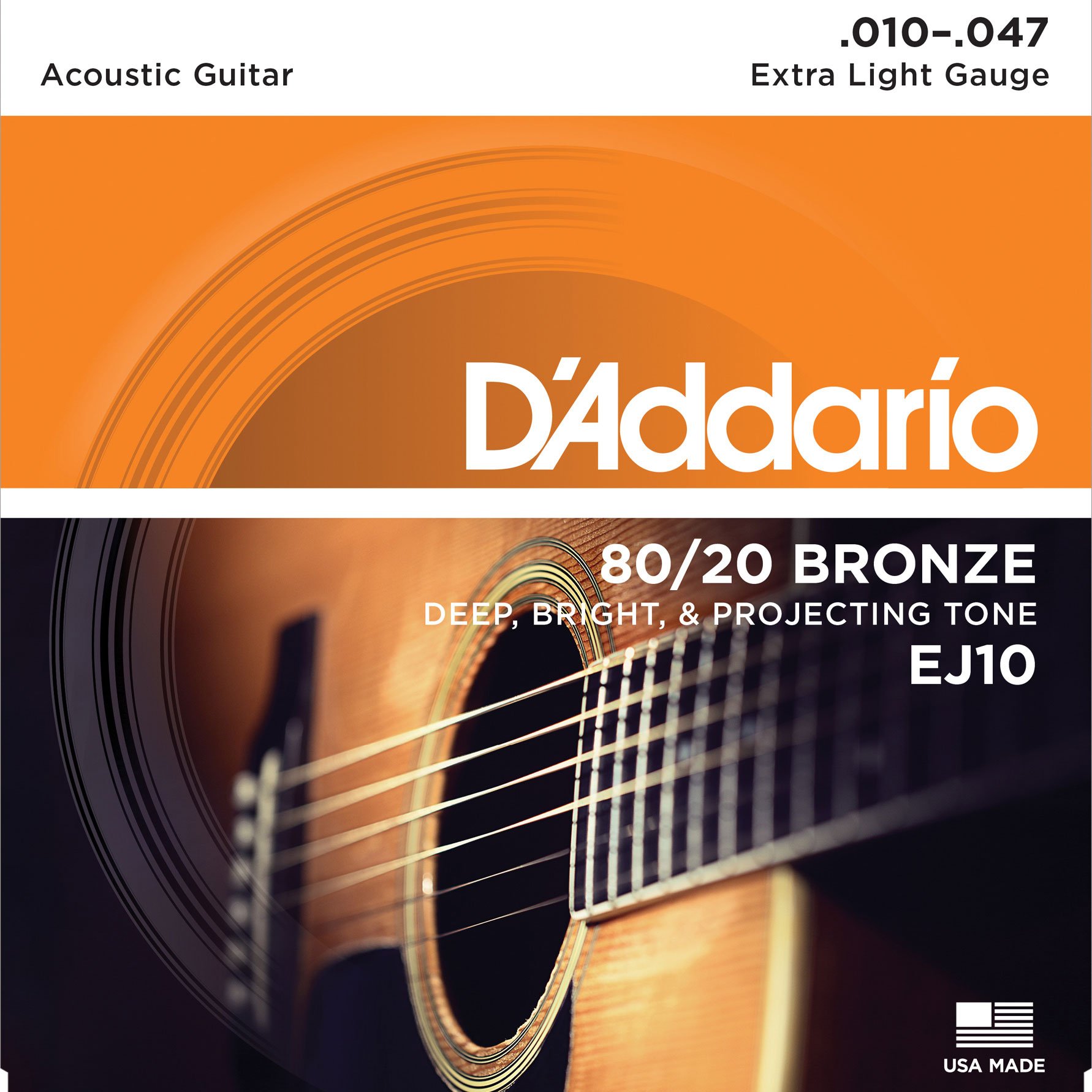 D'Addario Phosphor Bronze Wound Acoustic Guitar Strings, 25-pack - StewMac