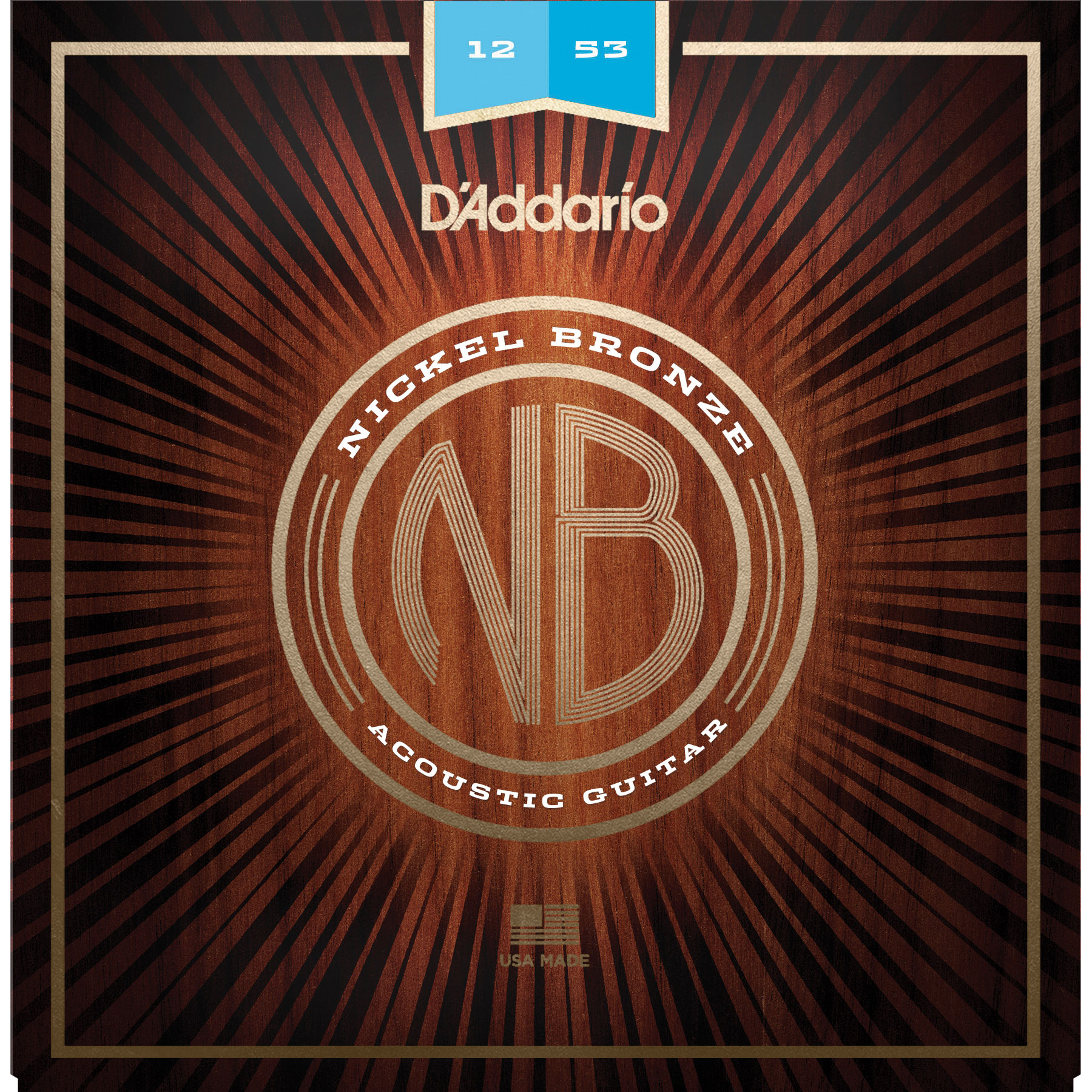 D'Addario Nickel Bronze Acoustic Guitar Strings, Light (NB1253) D'Addario Nickel Bronze Acoustic Guitar Strings, Light (NB1253)