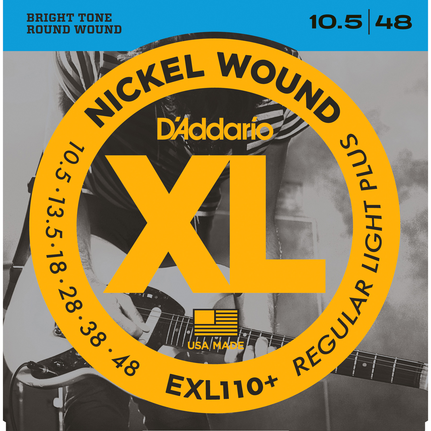 D'Addario XL Nickel Wound Electric Guitar Strings, Regular Light Plus (EXL110+) D'Addario XL Nickel Wound Electric Guitar Strings, Regular Light Plus (EXL110+)