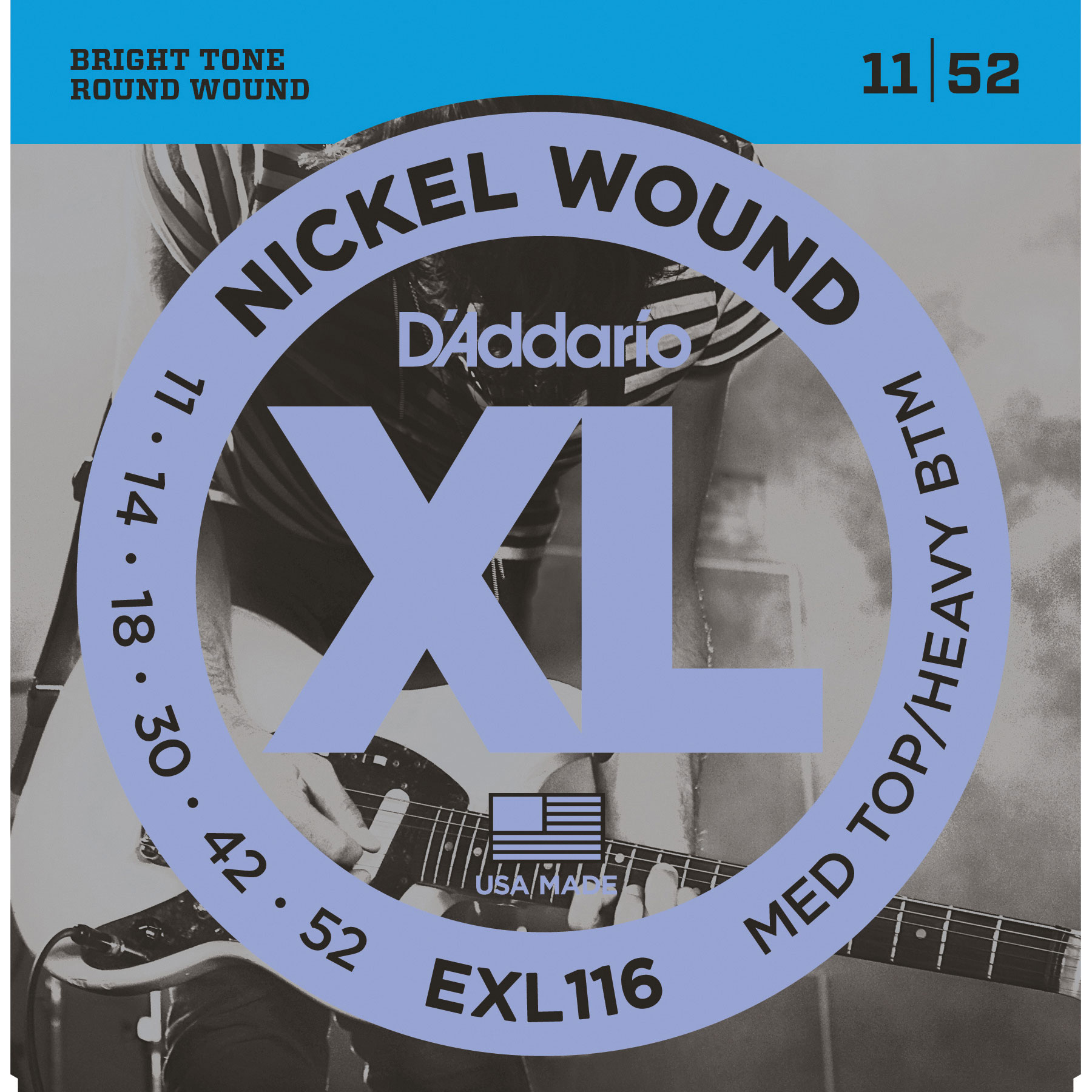 D'Addario XL Nickel Wound Electric Guitar Strings, Medium Top/Heavy Bottom (EXL116) D'Addario XL Nickel Wound Electric Guitar Strings, Medium Top/Heavy Bottom (EXL116)