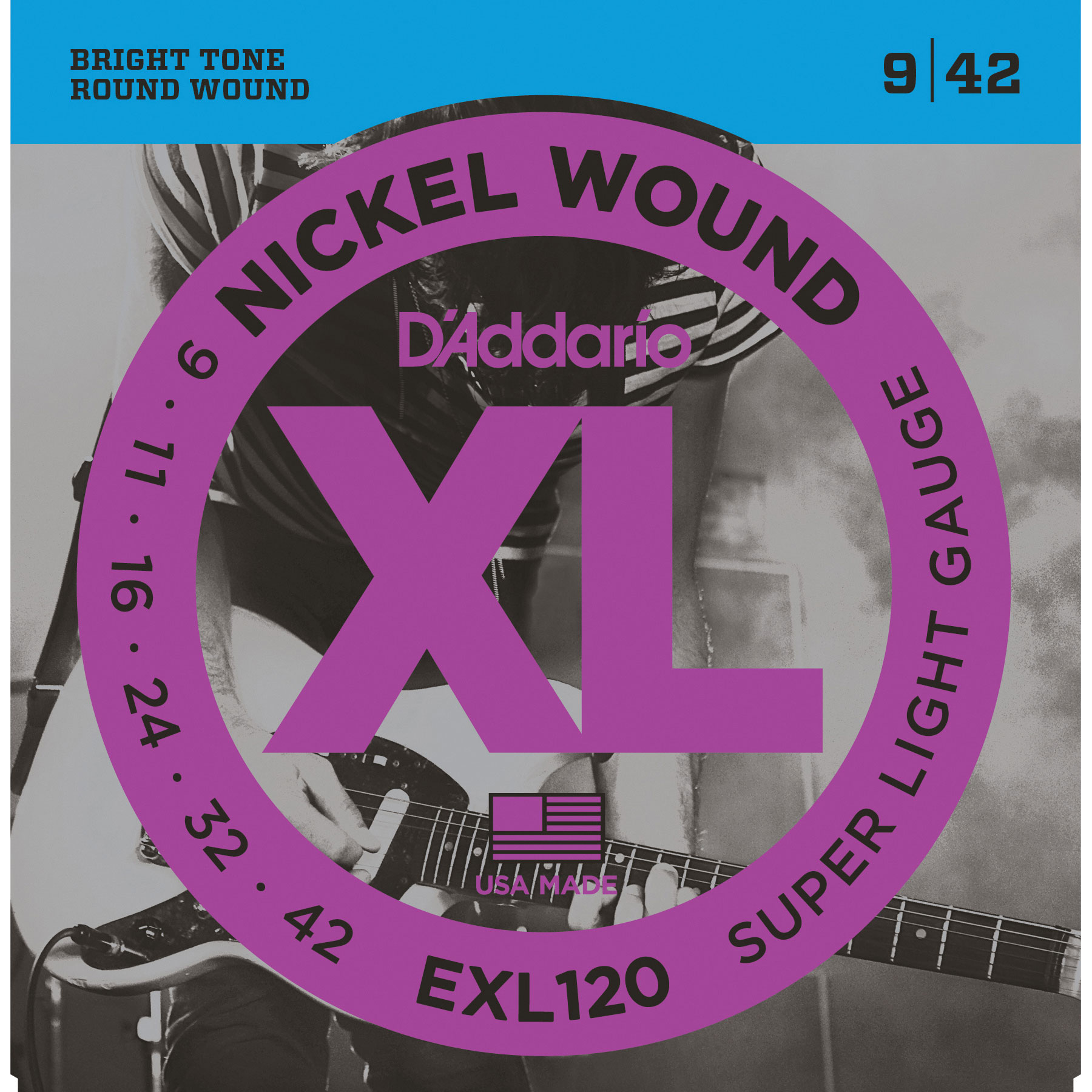 D'Addario XL Nickel Wound Electric Guitar Strings, Super Light (EXL120) D'Addario XL Nickel Wound Electric Guitar Strings, Super Light (EXL120)