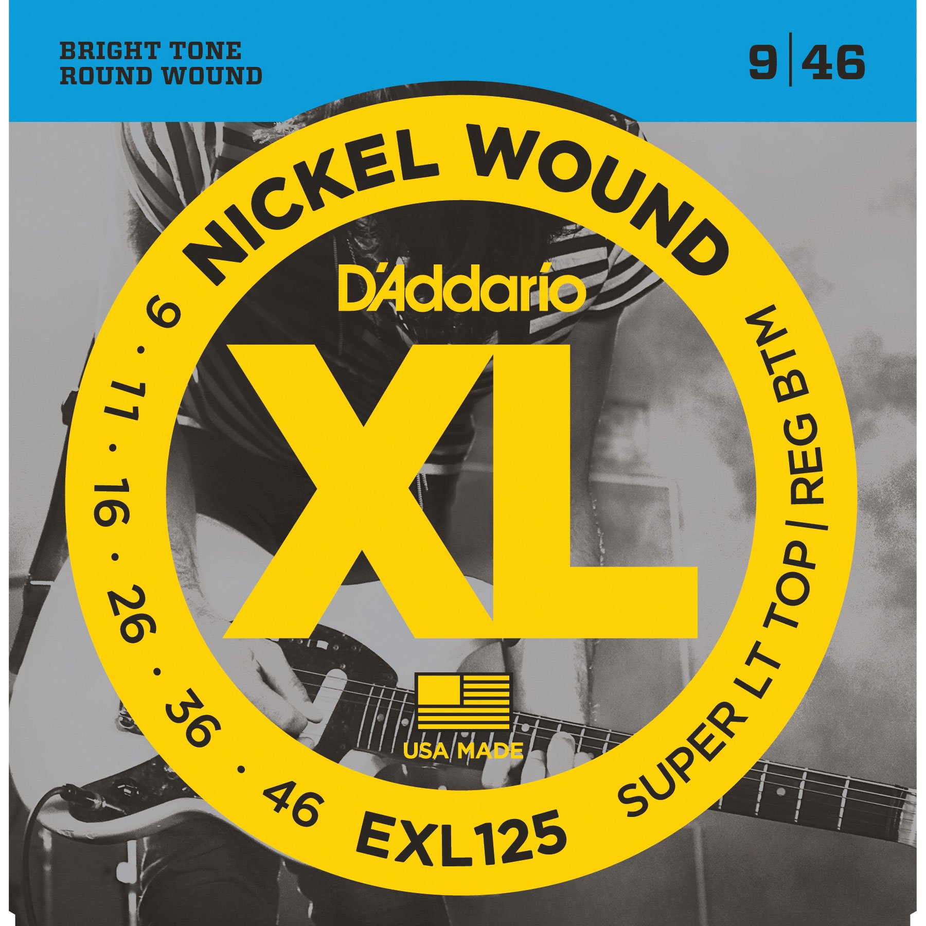 D'Addario XL Nickel Wound Electric Guitar Strings, Super Light Top/ Regular Bottom (EXL125) D'Addario XL Nickel Wound Electric Guitar Strings, Super Light Top/ Regular Bottom (EXL125)