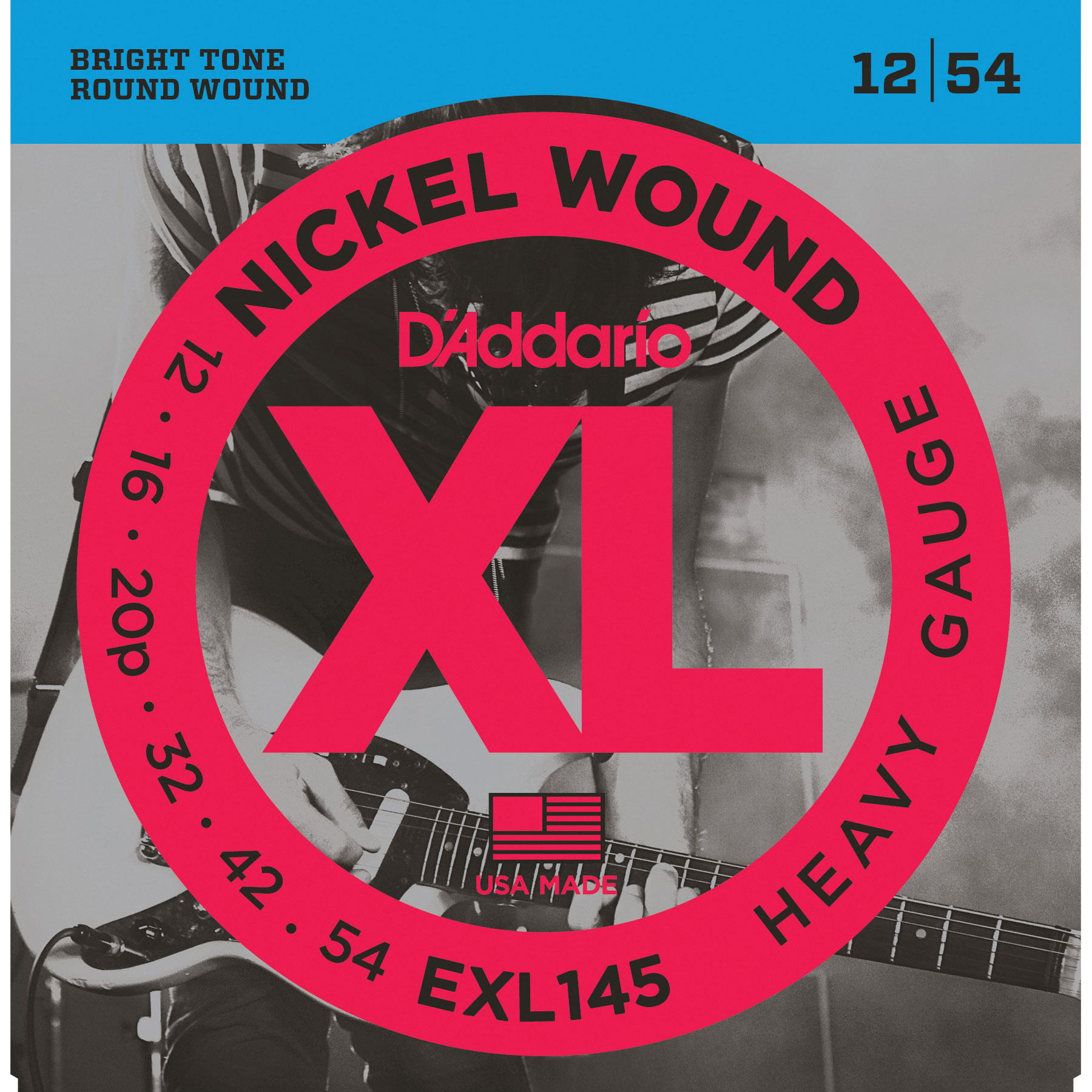 D'Addario XL Nickel Wound Electric Guitar Strings, Heavy (EXL145) D'Addario XL Nickel Wound Electric Guitar Strings, Heavy (EXL145)