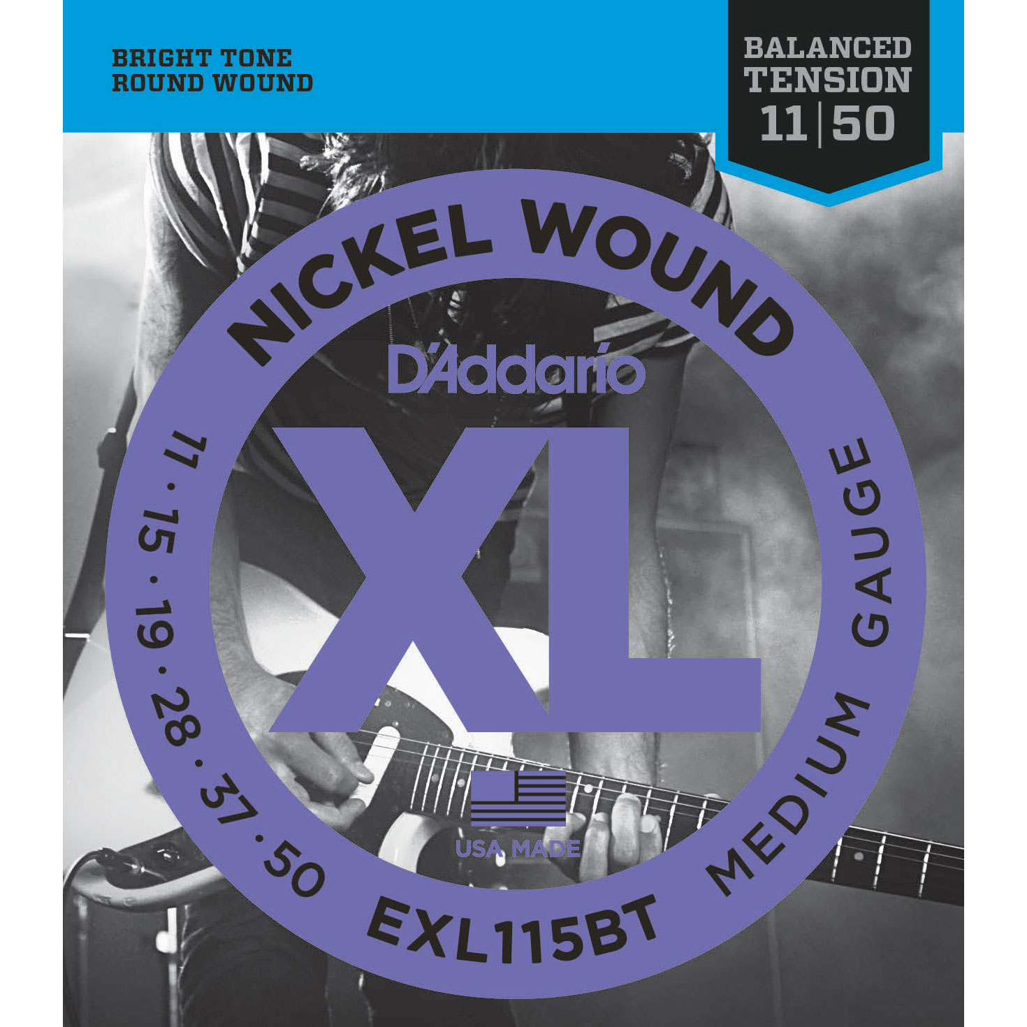 D'Addario XL Balanced Tension Nickel Wound Electric Guitar Strings, Medium/Blues-Jazz Rock (EXL115BT) D'Addario XL Balanced Tension Nickel Wound Electric Guitar Strings, Medium/Blues-Jazz Rock (EXL115BT)