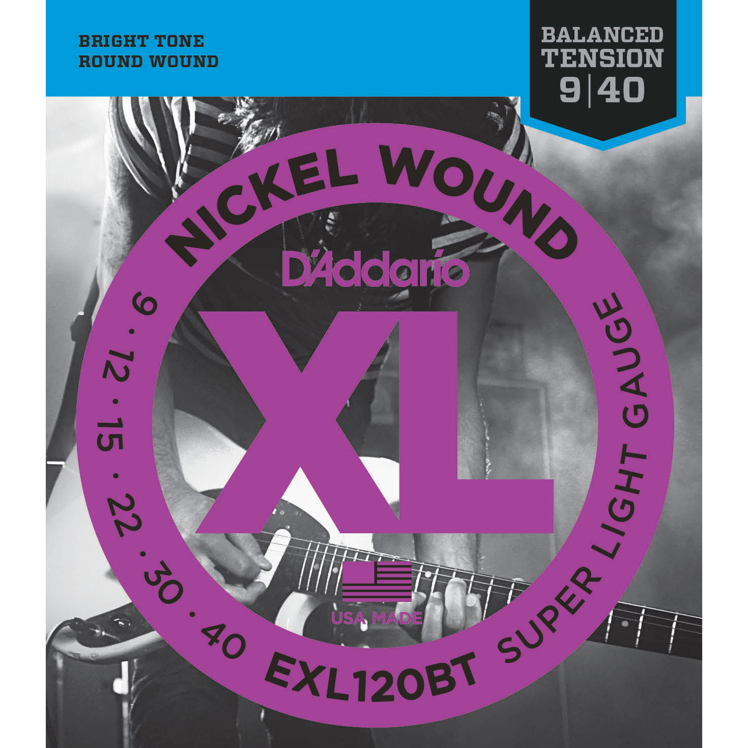 D'Addario XL Balanced Tension Nickel Wound Electric Guitar Strings, Super Light (EXL120BT) D'Addario XL Balanced Tension Nickel Wound Electric Guitar Strings, Super Light (EXL120BT)