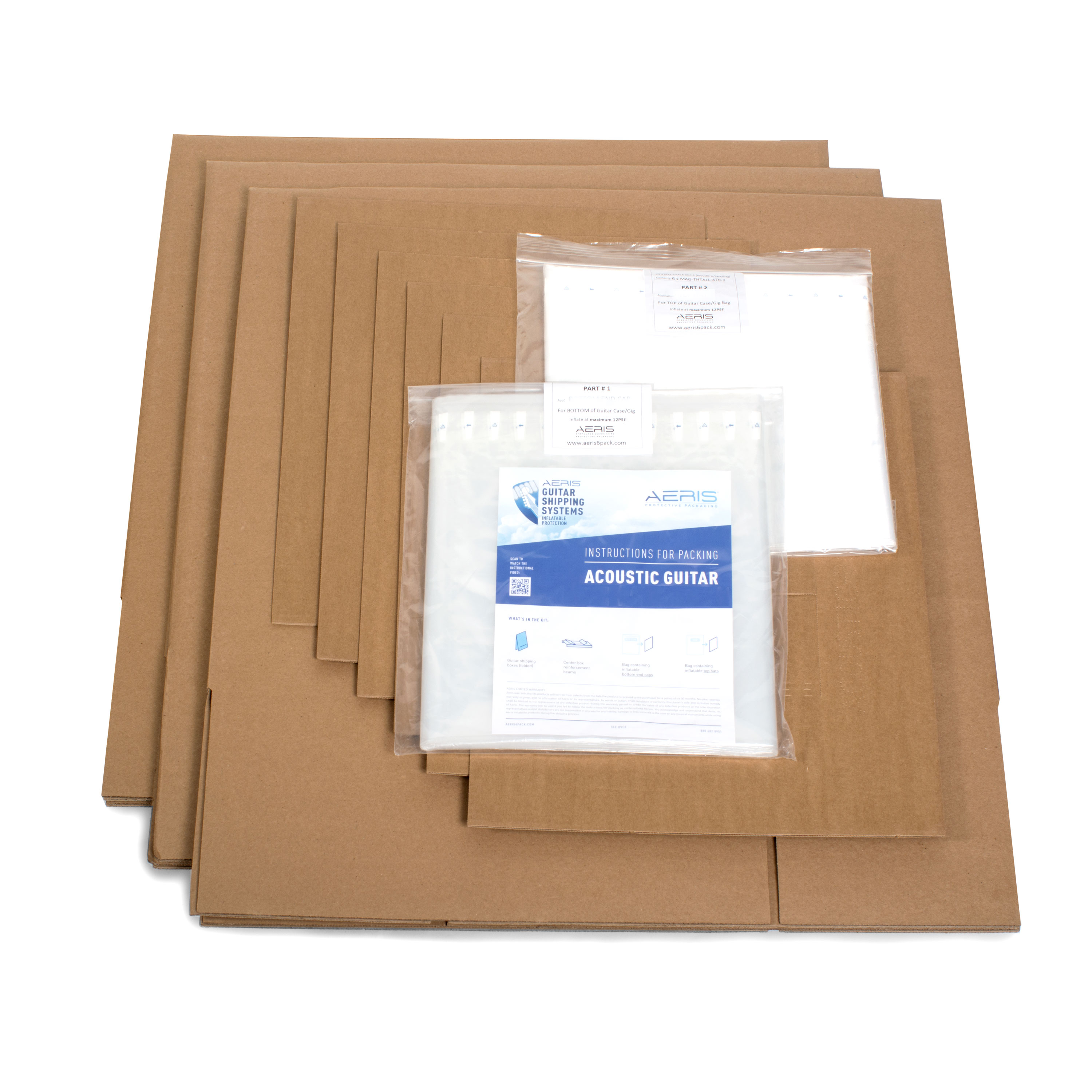 Acoustic Guitar Shipping System for Guitars Without Cases, 3-pack Acoustic Guitar Shipping System for Guitars Without Cases, 3-pack