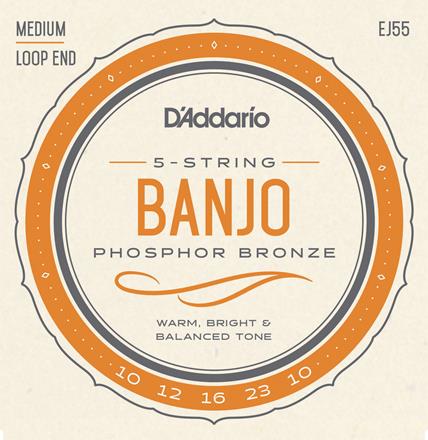 D'Addario Phosphor Bronze Banjo Strings, Medium (EJ55) D'Addario Phosphor Bronze Banjo Strings, Medium (EJ55)