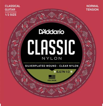 D'Addario Fractional Scale Student Classical Guitar Strings, Normal Tension, 1/2 Scale (EJ27N 1/2)