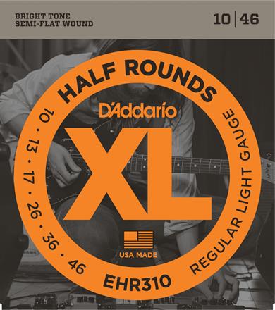 D'Addario XL Half Round Electric Guitar Strings, Regular Light (EHR310) D'Addario XL Half Round Electric Guitar Strings, Regular Light (EHR310)