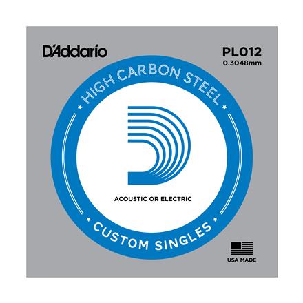 D'Addario Single Electric Guitar Strings, 0.012" Plain Steel D'Addario Single Electric Guitar Strings, 0.012" Plain Steel